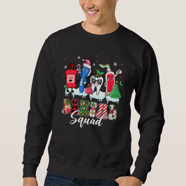 Dental Squad   Tooth Santa Hat Dentist Christmas Sweatshirt (Vorderseite)