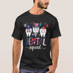 Dental Squad Usa Patriotic 4. Juli Fireworks D T-Shirt