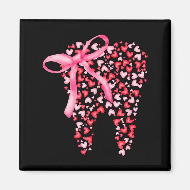Dental Squad Valentines Cute Heart Teeth Dental Hy Magnet (Vorne)