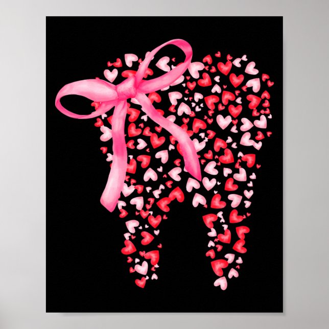 Dental Squad Valentines Cute Heart Teeth Dental Hy Poster (Vorne)