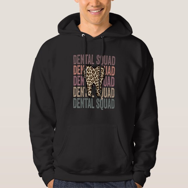Dental Squad With Leopard Tooth  Design Hoodie (Vorderseite)