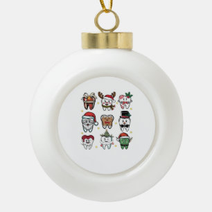 Dental Squad Zahnarzt Weihnachten Urlaub Xmas Keramik Kugel-Ornament