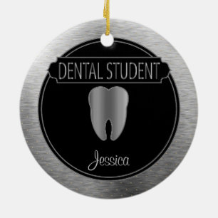 Dental 🦷 Student - UpScale Black and Silver Keramik Ornament