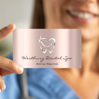 Dental Studio Smile Logo Silver Rose Zahnarzt Visitenkarte