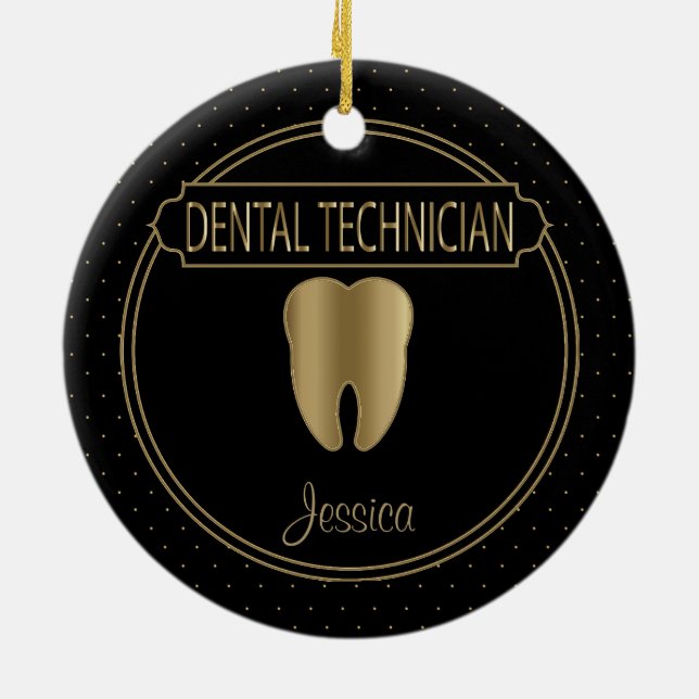 Dental 🦷 Techniker Keramik Ornament (Hinten)