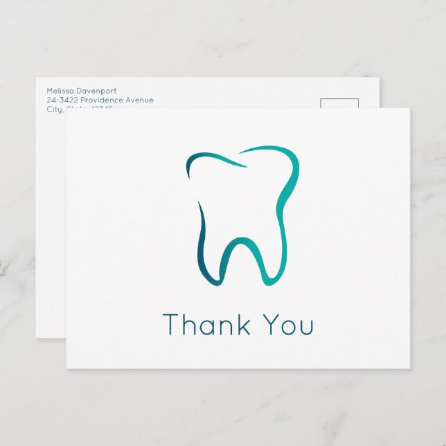 Dental Tooth Dentistry Medical Image Vielen Dank Postkarte (Vorne/Hinten)