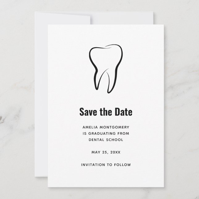 Dental Tooth Medical Graphic Abschluss Save The Date (Vorderseite)