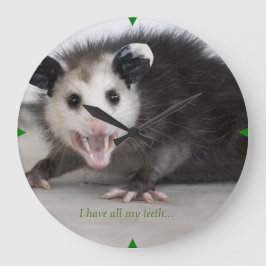 Dentalbüro - lustige Opossum-Foto-Wanduhr Große Wanduhr