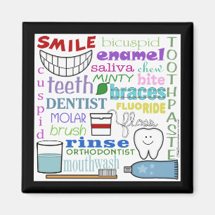 Dentale Begriffe Subway Art Magnet