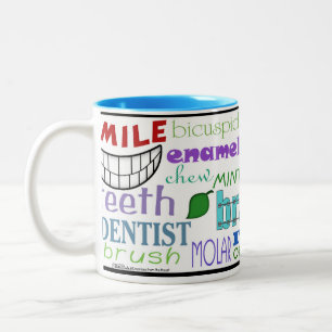 Dentale Begriffe Subway Art Zweifarbige Tasse
