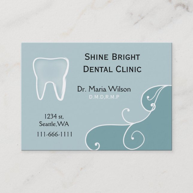 Dentale Visitenkarten mit Terminkarte (Vorderseite)