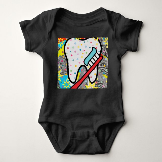 Dentalkunst Baby Strampler (Vorderseite)