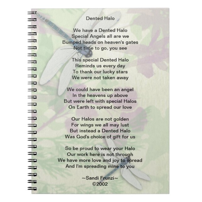 Dented Halo Brain Operation Survivor Poem Notebook Notizblock (Vorderseite)