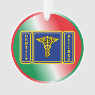 Dentin Caduceus Shield Custom Ornament