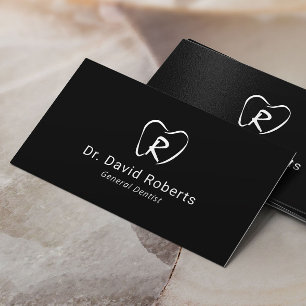 Dentin Custom Tooth Logo Schlicht Black Dental Car Visitenkarte