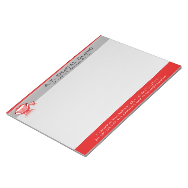 Dentist Big Mouth Große Dental Notepad Notizblock (angewinkelt)