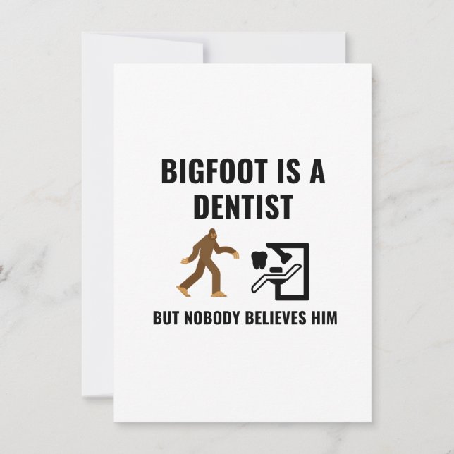 DENTIST BIGFOOT DANKESKARTE (Vorderseite)
