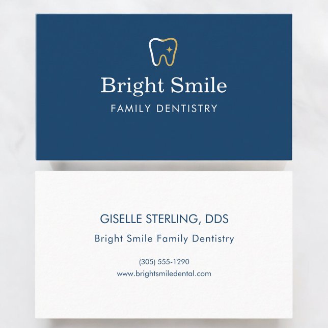 Dentist Blue Tooth Icon Branding Visitenkarte (Von Creator hochgeladen)