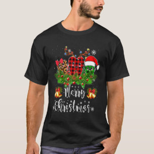 Dentist Christmas Leopard Kariert Tooths Zahnarzt T-Shirt