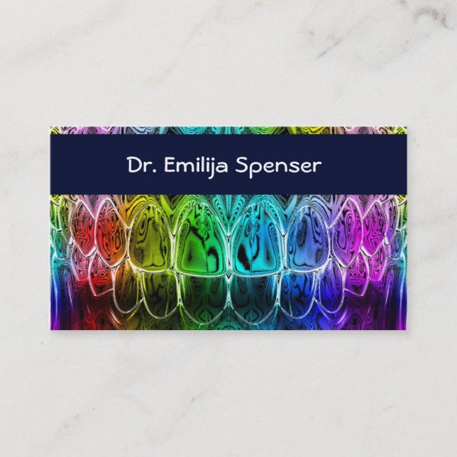 Dentist Colorul Teeth Business Card Visitenkarte (Vorderseite)