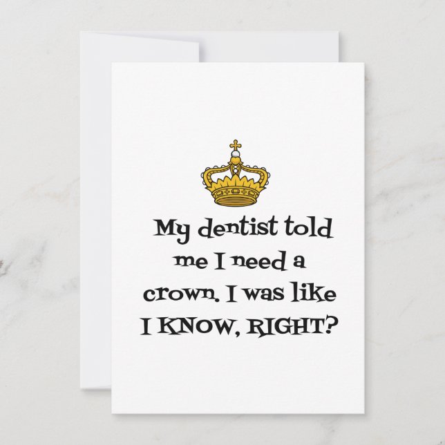 DENTIST CROWN DANKESKARTE (Vorderseite)