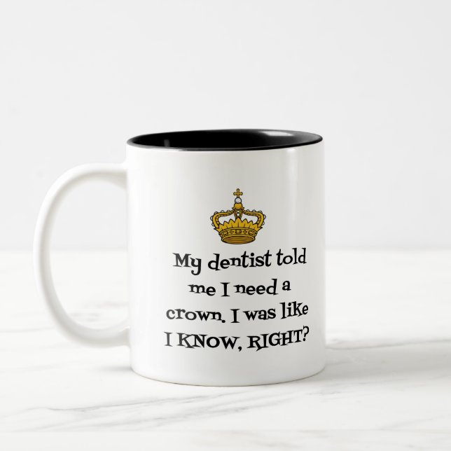 DENTIST CROWN ZWEIFARBIGE TASSE (Links)