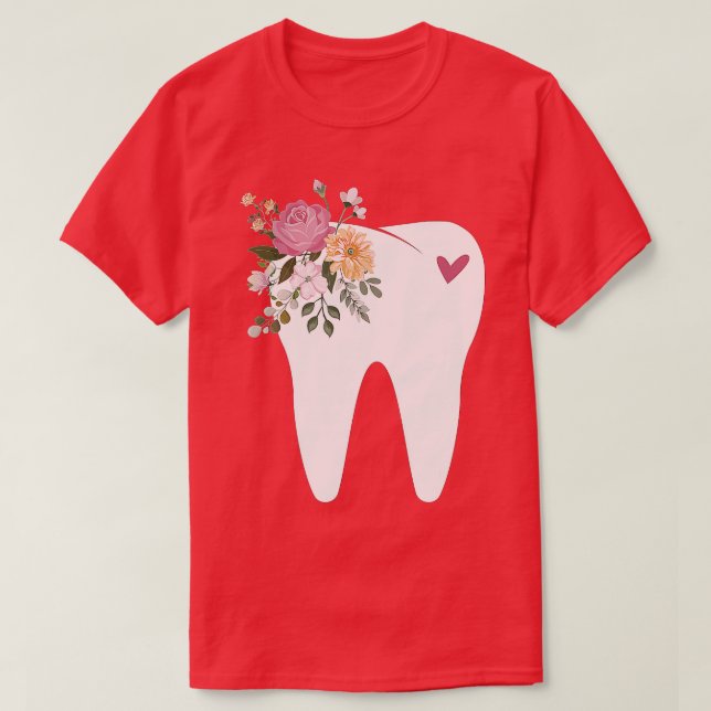 Dentist Dental Assistant Oral Hygienist Tooth Flow T-Shirt (Design vorne)