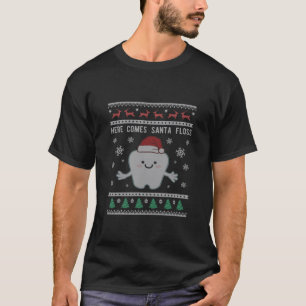 Dentist Dental Santa Floss Ugge Weihnachten T-Shirt