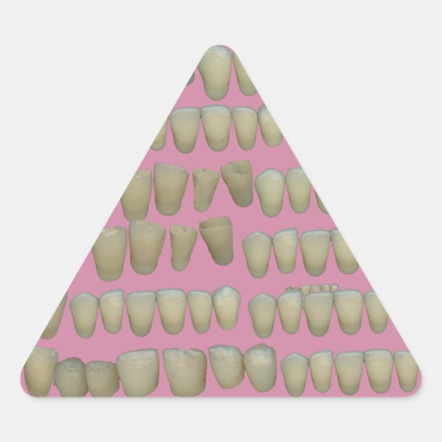 DENTIST DENTISTRY ORTHODONTICS ROTTEN TEETH MOUTH DREIECKIGER AUFKLEBER (Vorderseite)