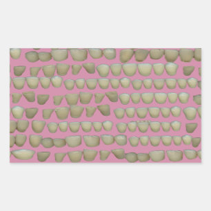 DENTIST DENTISTRY ORTHODONTICS ROTTEN TEETH MOUTH RECHTECKIGER AUFKLEBER