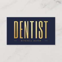 Dentist Dentistry Tooth Logo Navy Blue und Gold