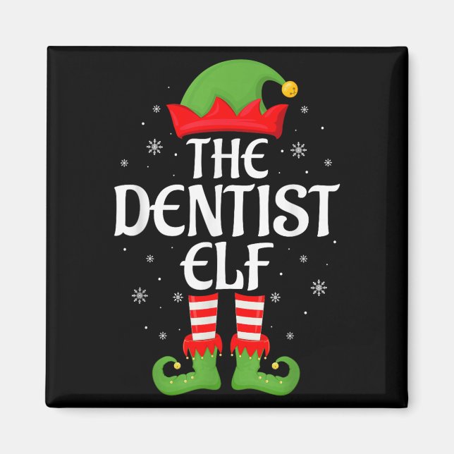 Dentist Elf Xmas Familie Matching Elf Squad Christ Magnet (Vorne)