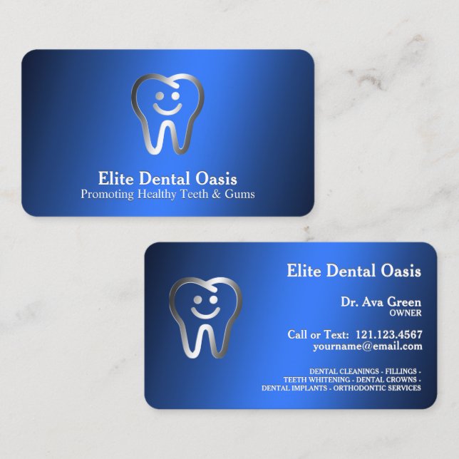 Dentist Elite Dental Visitenkarte (Vorne/Hinten)