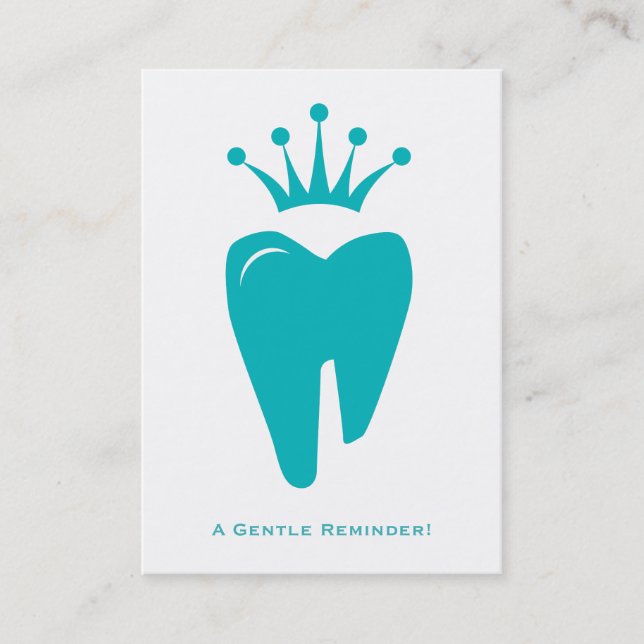 Dentist Erinnerung Card Niedlich Crown Tooth Logo  Terminkarte (Vorderseite)
