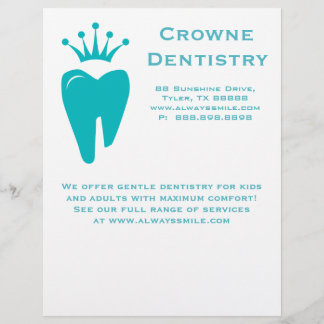 Dentist Flyer Niedlich Crown Tooth Logo Blue