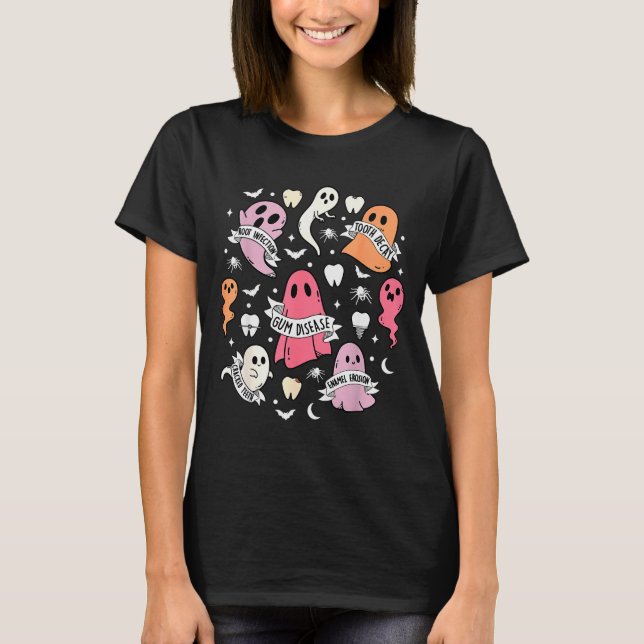 Dentist Ghost Soky Halloween Dental Hygienist Ista T-Shirt (Vorderseite)