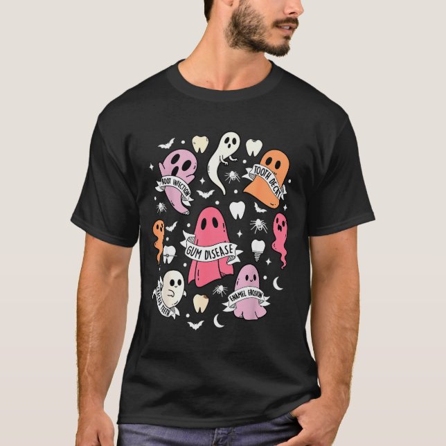 Dentist Ghost Soky Halloween Dental Hygienist Ista T-Shirt (Vorderseite)