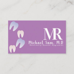 Dentist Hygienic MD Ombre Tooth Logo Business Visitenkarte