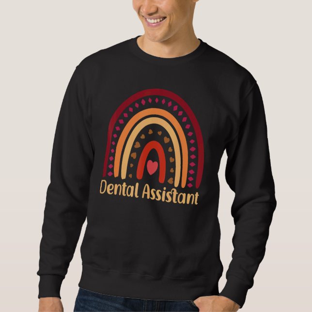 Dentist Hygienist Leopard Boho Rainbow Dental Assi Sweatshirt (Vorderseite)