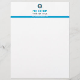 DENTIST LETTERHEAD: modernes Zahnlogo blau Briefkopf
