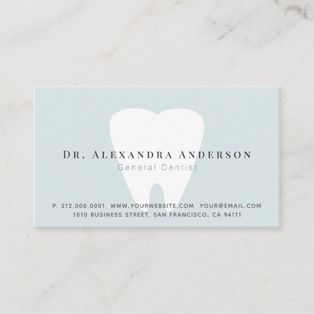 Dentist Light Blue Terminalkarte Visitenkarte (Vorderseite)