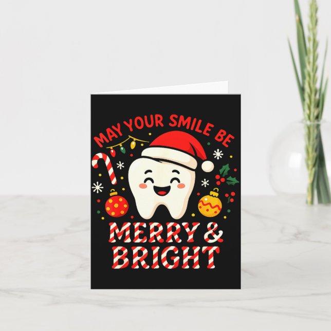 Dentist Merry Christmas May Your Smile Be Merry An Karte (Vorderseite)