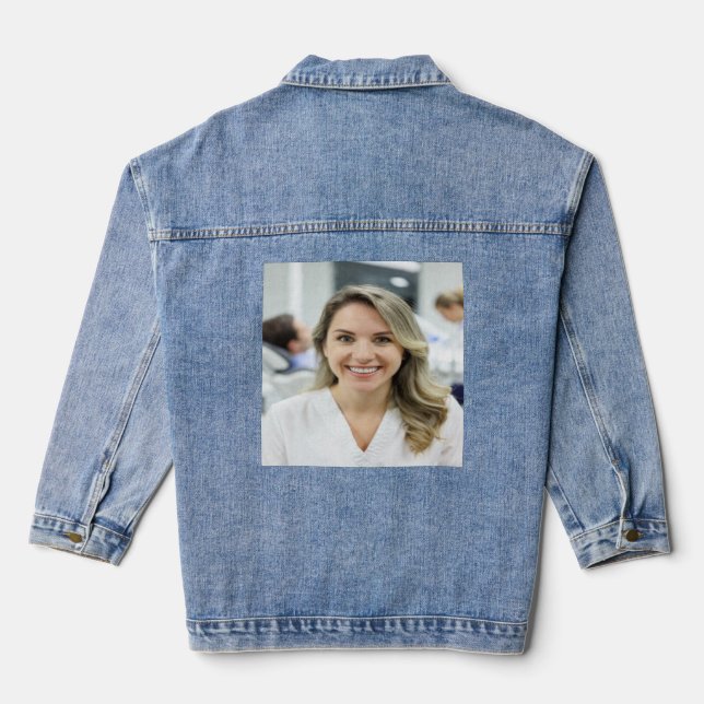 Dentist Photo Customize Personalize Jeansjacke (Rückseite)