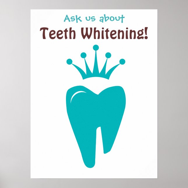 Dentist Poster Niedlich Tooth Crown Logo Blue (Vorne)