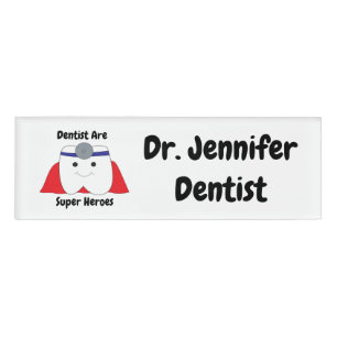 Dentist Super Heroes Tooth Custom Namenschild