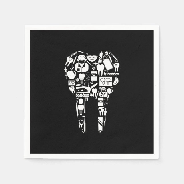 Dentist Tooth Teeth Dentistry Mouth Doctor Gift Serviette (Vorderseite)