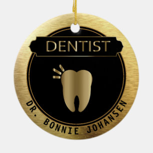 Dentist 🦷 - UpScale Black and Gold Keramik Ornament
