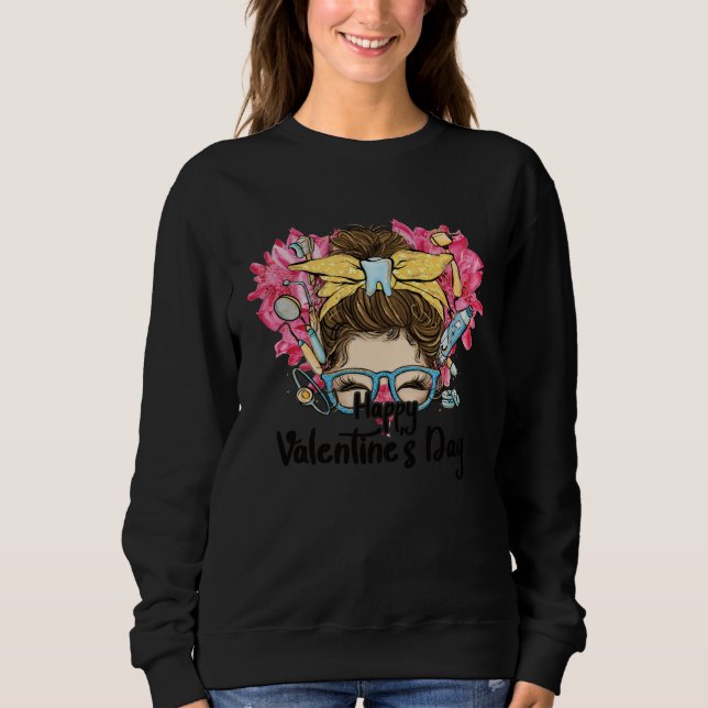 Dentist Valentine's Day Dental Squad Gnome Hearts  Sweatshirt (Vorderseite)