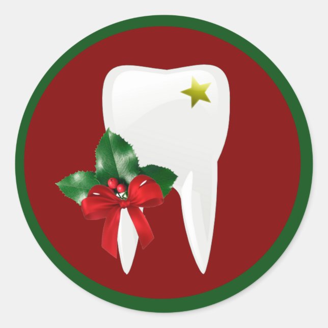 Dentist Weihnachtssticker Runder Aufkleber (Vorderseite)