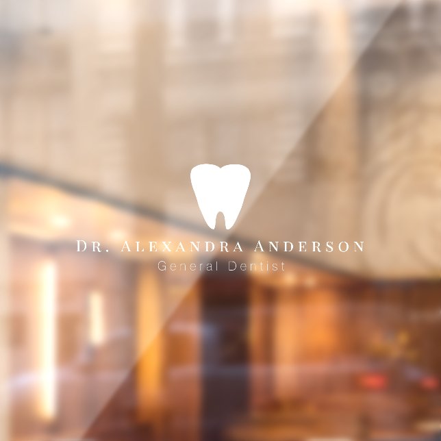 Dentist White Teeth Light Blue Fensteraufkleber (Blatt 2)